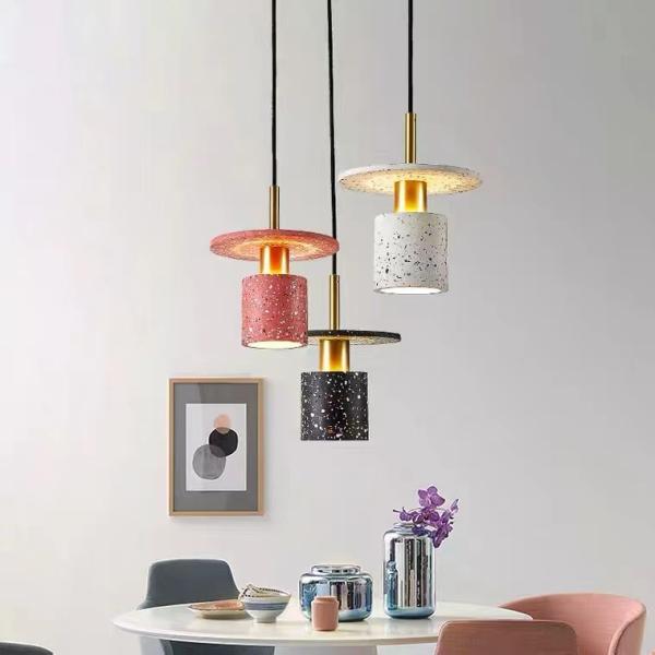 Decoration Led Kitchen Cement Hanging Lamp E27 Restaurant Concrete Resin Pendant Lamp Fixture
