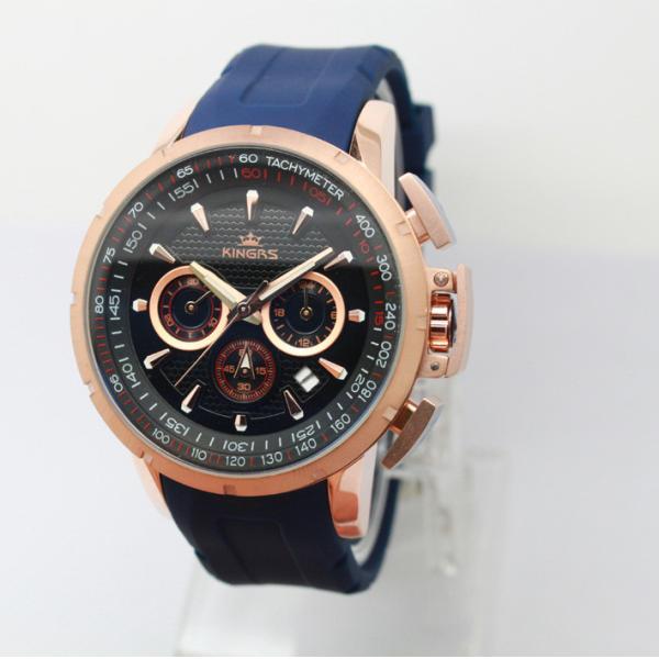 316L Multifunction Wrist Watch Quartz Analog Dual Time Watches