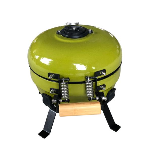 Kimstone 12 Inch Mini Barbecue Kamado Portable Tandoor Clay Oven Charcoal BBQ Grill Table Smoker