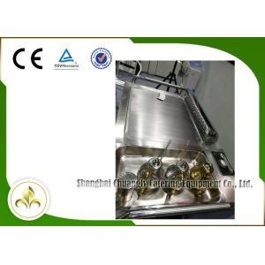 Fume Down Exhaust Mobile Teppanyaki Grill Table Electric Tube Mobile Stainless
