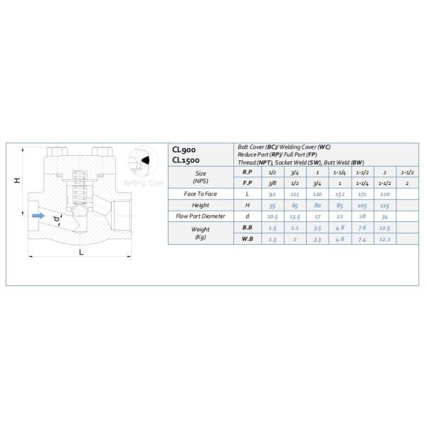 Forged Steel Lift Check Valve Welding TA2 Titanium Check Valve API 602 SW