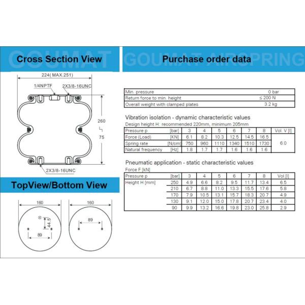 Leland Sc2011 Air Spring Suspension Contitech FD 200-19 Rubber Bellow Air Bag