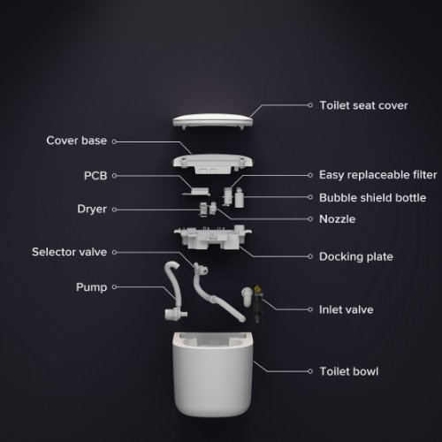 Buy Home Bathroom Modern Smart Toilet Wall Hung AC 220V with Armrest Button at wholesale prices
