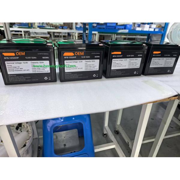 BENERGY 12V 52Ah LiFePO4 Battery Pack for Marine Solar UPS