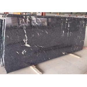 China Black Natural Stone Slabs 10 - 60mm Thickness Optional FormA Approval on sale