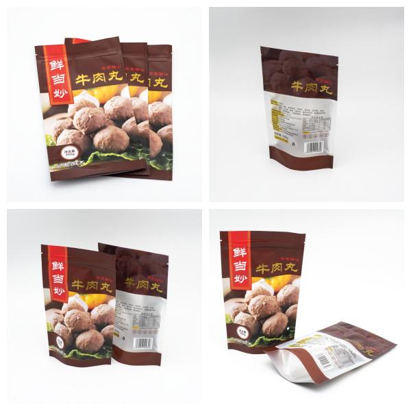 Refrigeration-Resistant Stand Up Bags For Deli Meats Packaging Featuring Cold-Resistant Film And Recyclable Materials.