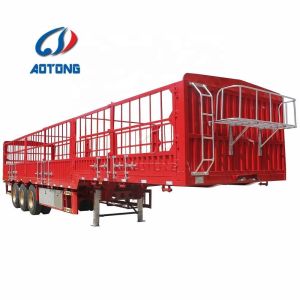 3 Axle Fence Semi Truck Trailer with 90 W mm*13 Thickness mm*10 Layer Leaf