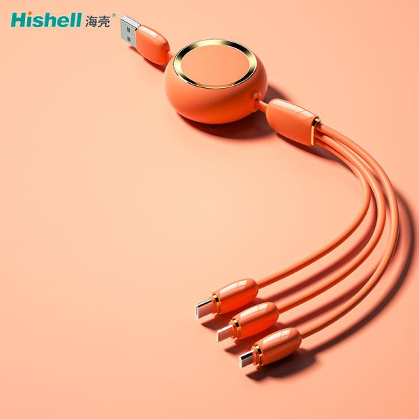 Buy Retractable Mobile Phone Charging Cable 3 In 1 For Office Home at wholesale prices
