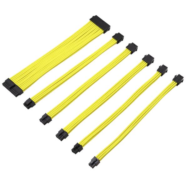 PSU Cable Kit Elbow Data Cable Computer PVC Heat And Wear Nylon Material 18AWG PET Sleeving Extension