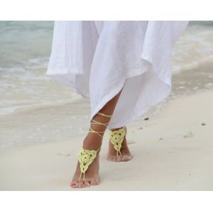 crochet barefoot sandal, bangle, anklet, bridesmaid accessories,bridal