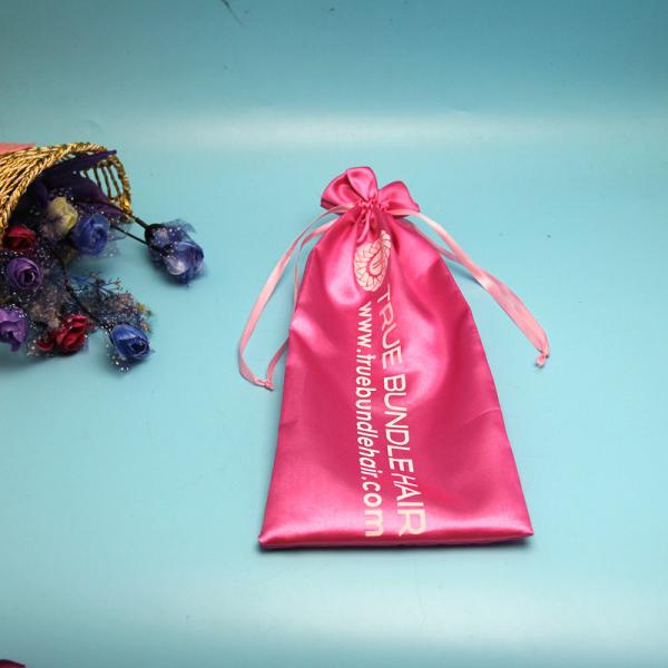 Thick Satin Pouches For Jewelry , Big Size Printed Party Drawstring Bags