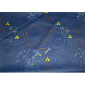 China Blue Printed Synthetic Leather Fabric , Durable Artificial Leather Fabric on sale