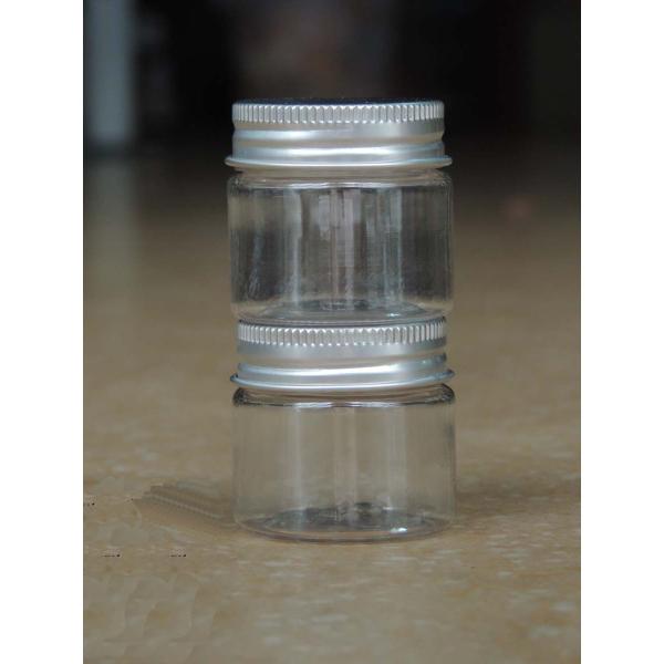 Buy 150G &150ML PET Round Cosmetic Packaging/Cream Jar /Aluminum Jars With Aluminum Screw Cap at wholesale prices