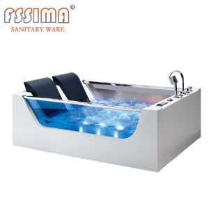 China 2 Person Corner Jacuzzi Bathtub Freestanding Indoor Acrylic 1800x600mm on sale