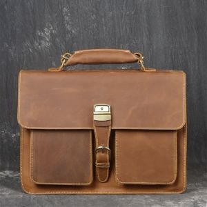 China Laptop Leather Briefcase For 17 Inch Laptop on sale