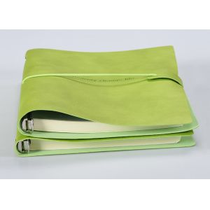 Elastic Straps Small Multi Subject Notebook , Grass Green Cardboard Cover