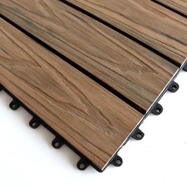 Buy Moisture Proof Wpc Decking Tiles Waterproof Flooring Diy Composite Deck Boards at wholesale prices