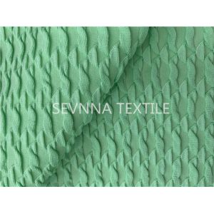 Mint Green Texture Poly Yarn Recycled Swimwear Fabric Repreve Spandex