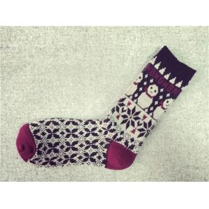 Unisex classic christmas snowman design winter acrylic thick wearing socks in high quality