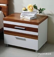 Buy Metal Handles Nightstands Bedside Tables Particle Board With Melamine Material at wholesale prices