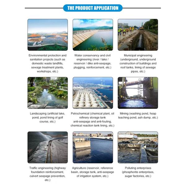 High Density Polyethylene Geomembrane Pond Liner 0.5-2.5mm For Fish Shrimp Farms