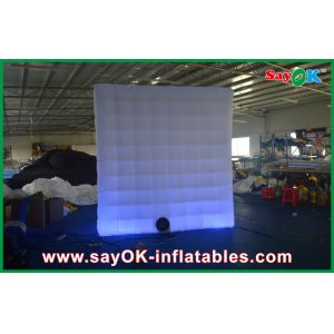 Advertising Booth Displays White Curtain Lighting Inflatable Photo Booth 210D