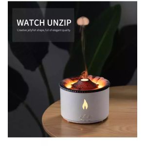 1 Sample Ok Volcano Flame Humidifier Led Color Flame Effect Ultrasonic Aroma Oil
