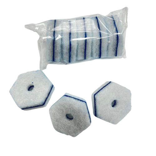 Disposable toilet brush replacement heads, large quantities, with built-in