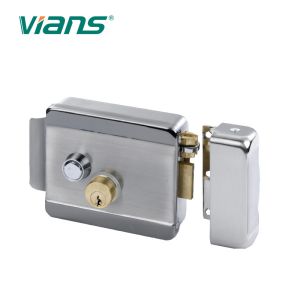 Nickle Plating Electronic Gate Lock , DC 12V High Security Rim Lock For Door