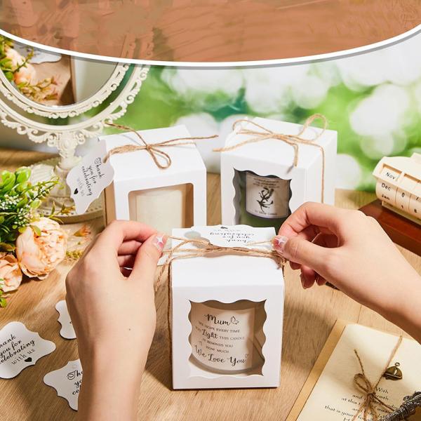 Kraft Paper Candle Boxes With Window Baby Shower Party Favor Packaging