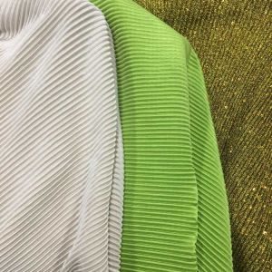 Fold Glitter Gold Line Striped Pleated Lurex Fabric Plisse Crafts