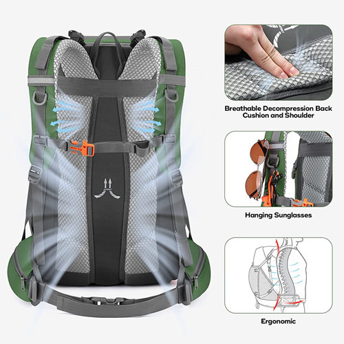 Well Stitched Ultralight Trekking Backpack 40L Waterproof For Camping Climbing Cycling