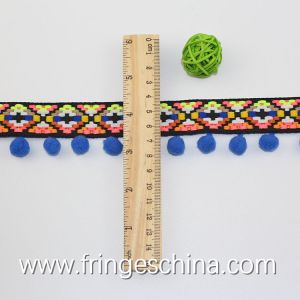 Machine producing OEM wholesale beautiful fabric drapery trimmings beaded pom