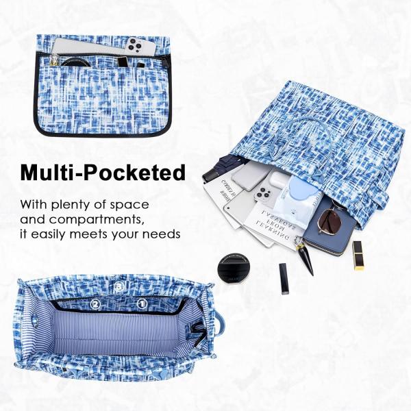 CANVAS TOTE BAG FOR WOMEN FASHION HANDBAGS SHOULDER BAG WITH ZIPPER CROSSBODY PURSE FOR WORK TRAVEL