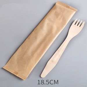 185 mm biodegradable recyclable disposable reinforced vintage wooden fork