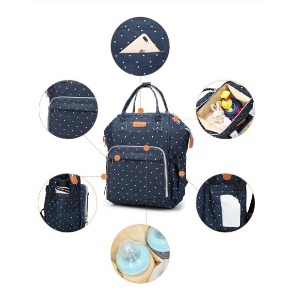 Factory Hot Sell Diaper Bag Large Capacity Mommy Maternity Nappy Backpack with USB Stroller Hooks for Baby Car