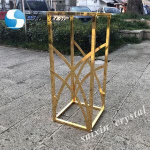 ZT-429G New design shiny gold metal flower stands for floor aisle wedding