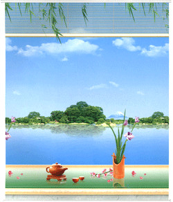 Buy Spring Polyester Patterned Roller Blind Manual Control Embossed at wholesale prices