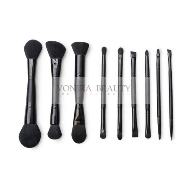 Buy 9 Pcs Cosmetic Double Ended Makeup Brush With Synthetic Hair at wholesale prices