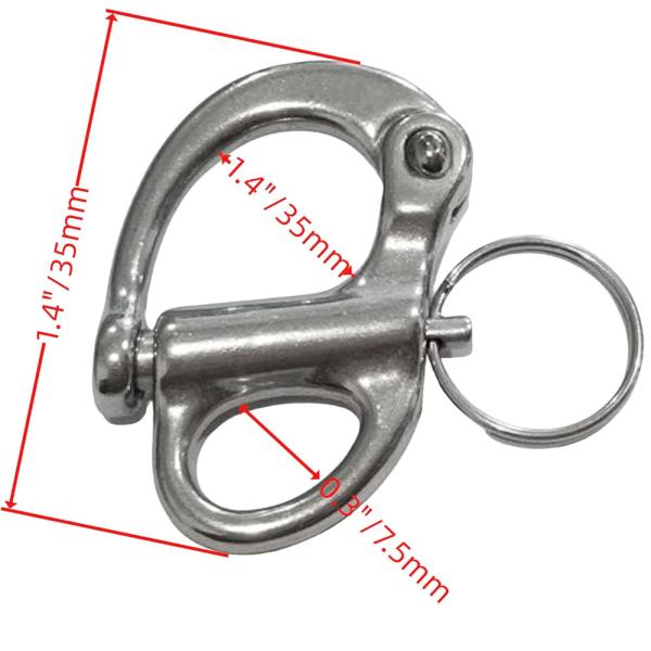 316 Stainless Steel Snap Hook 35mm for Hoisting Rope Suspension
