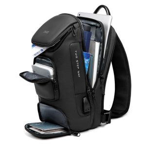 Multi Pockets Polyester Mens Sling Bag With Usb Charging Interface