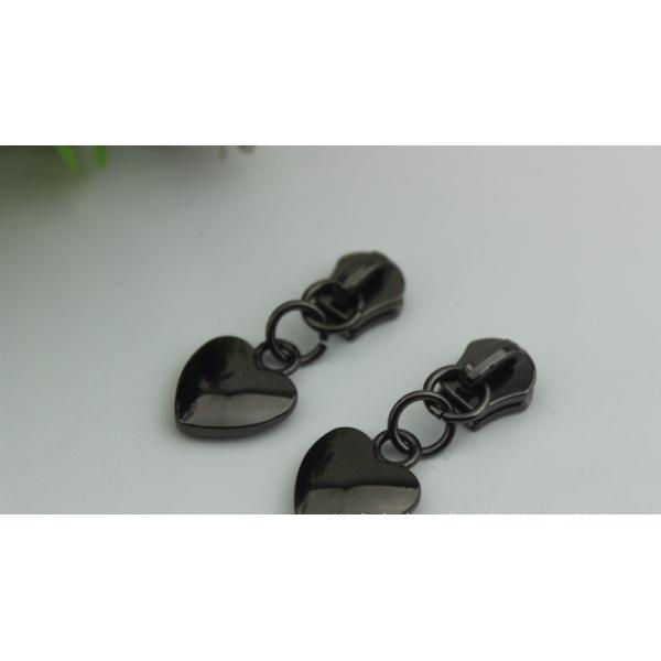 High grade small style bag metal accessories light gold heart shape zipper puller with slider 5#