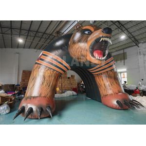 Custom PVC Black Event Advertising Bear Inflatable Football Tunnel Inflatable