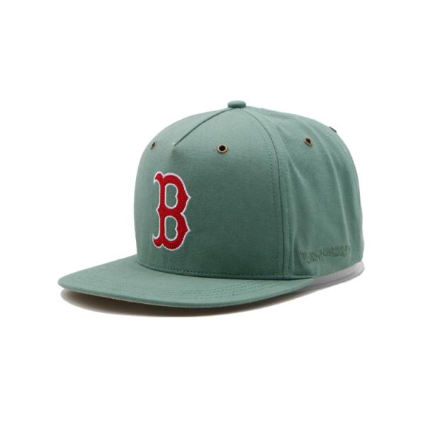 Buy Green vintage cotton adjustable snap back blank solid color flat brim snapback cap 3d embroidery snapback at wholesale prices