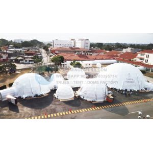20m Heat Proof Aluminium Geodesic Dome Tent UV Resistant