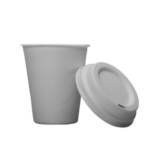 Bagasse Molded Pulp Leakproof 8oz 250ml Biodegradable Cups And Lids