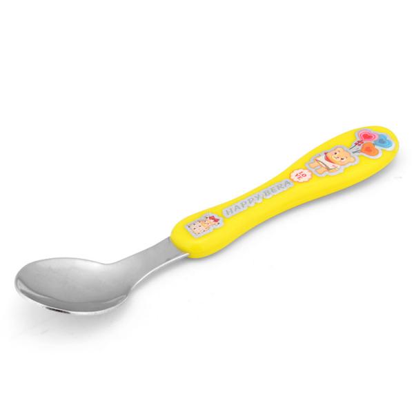 2016 new style stainless steel 201 and PP yellow color kitchenware for children