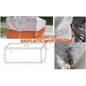 Waste Disposal Dumpster, Open Top Roll Off Drawstring Container Liners, Dumpster