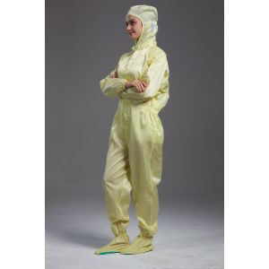 Food Processing Garment Resuable straight open zipper hooded coverall with socks