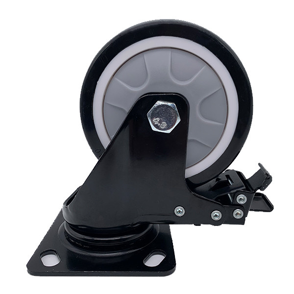 Buy 5 Inch PU Tread  Swivel Caster with Brake at wholesale prices